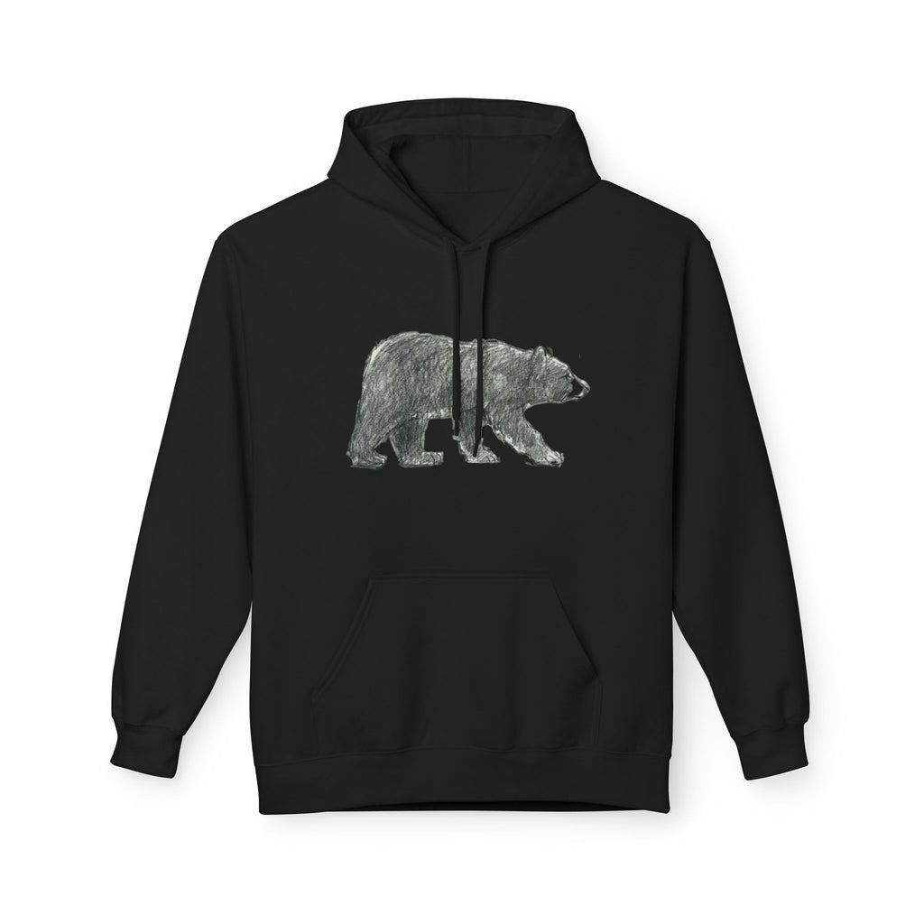 Bear Graphic Hoodie — “Be the one who NEVER gave up” Inspirational Black Fleece Hoodie