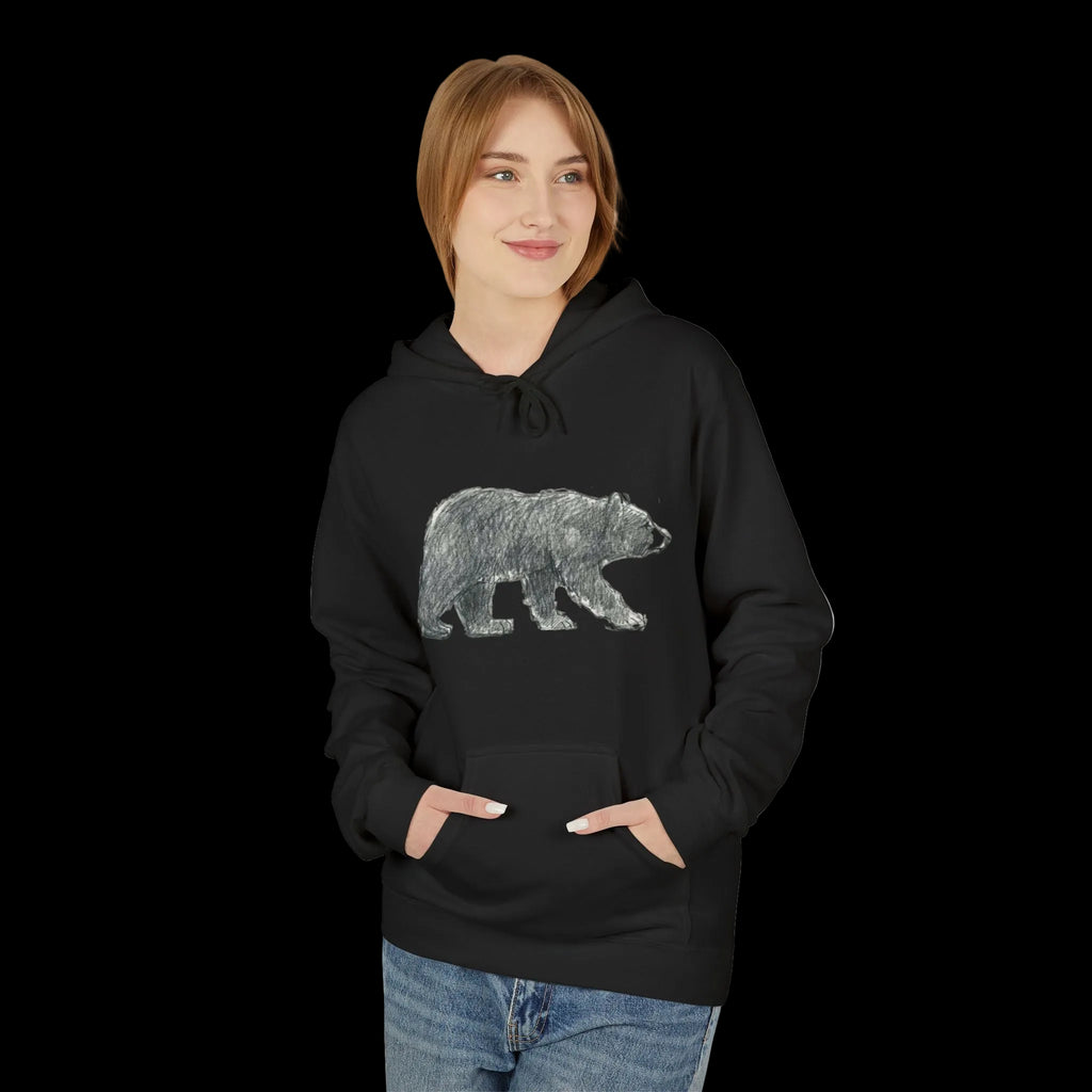 Bear Graphic Hoodie — “Be the one who NEVER gave up” Inspirational Black Fleece Hoodie