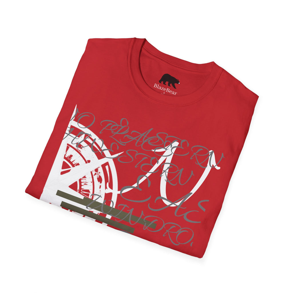 Compass Script T‑Shirt — Nautical Compass & Calligraphy Graphic
